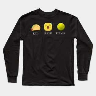 Eat sleep tennis repeat emoji emoticons graphic Long Sleeve T-Shirt
